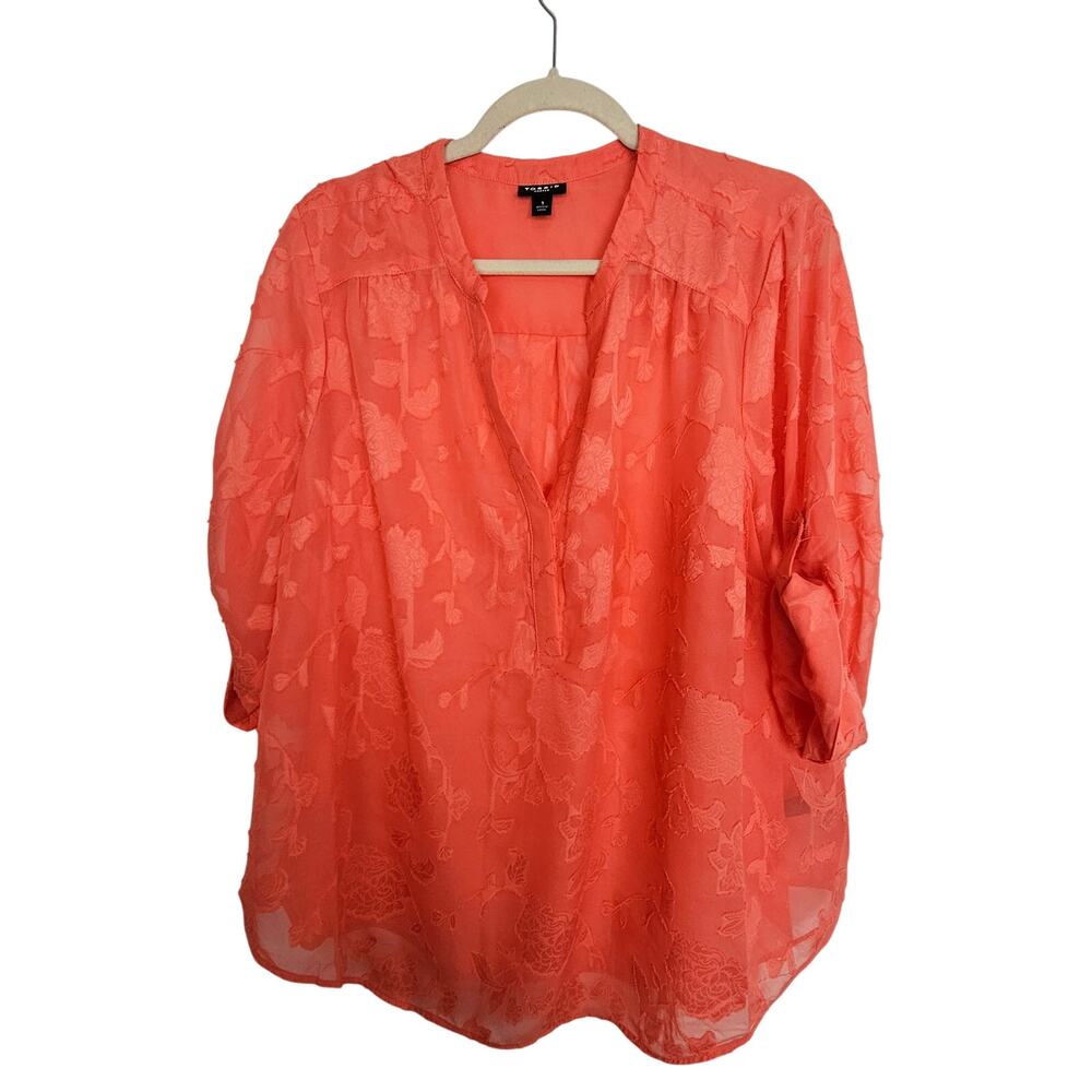 Torrid Womens Sheer Floral Harper Top Plus Size 1X Career Corp Garden Party